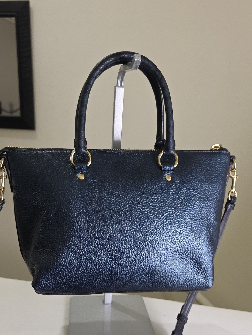 COACH F38877 Mini Emma Satchel/Crossbody In Metallic Navy NWOT - Picture 9 of 17